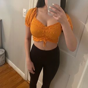 Orange Ruched Top